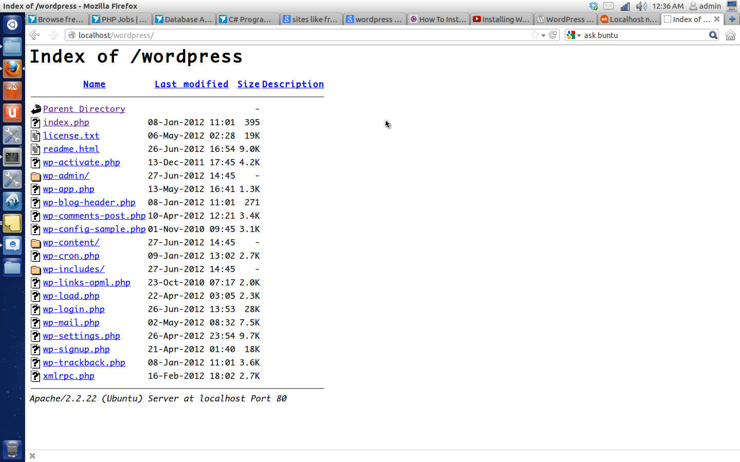 Tema padrão apache Tema padrão apache